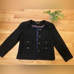 J Crew Wool Blend Cropped lady jacket in textured bouclé